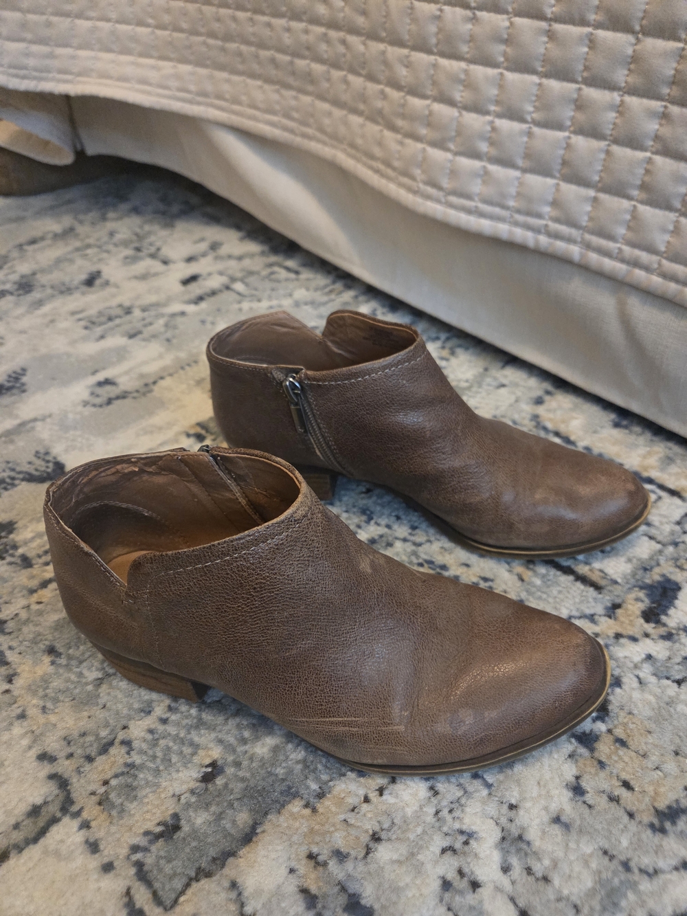 Lucky Brand Brown Leather Ankle Booties